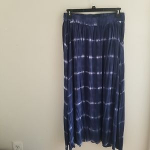 Striped Tie Dye Maxi Skirt